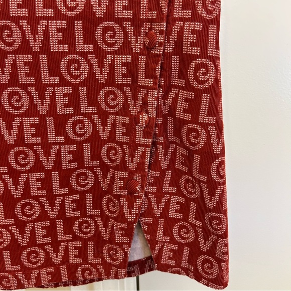 Urban Outfitters Gianna Love Red Curduroy Mini Skirt Size Medium - Picture 3 of 8